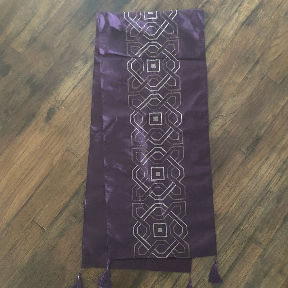 Purple Table Runner with Tassles